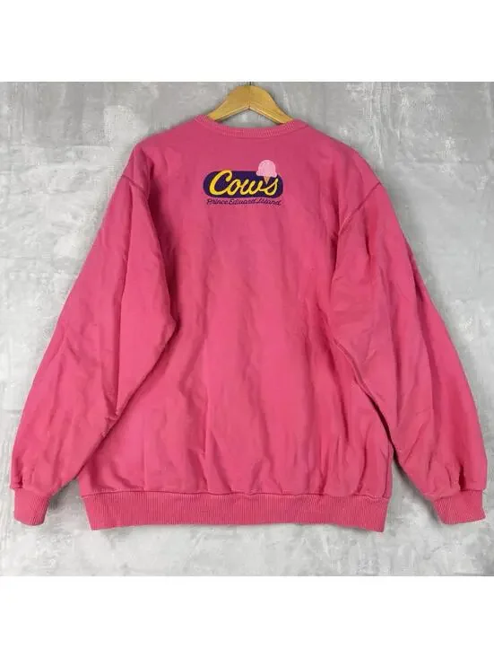 Vintage 1995 Marc Gallant COWS Ice Cream Sweatshirt Adult L Canada Made Pinky - Picture 3 of 9